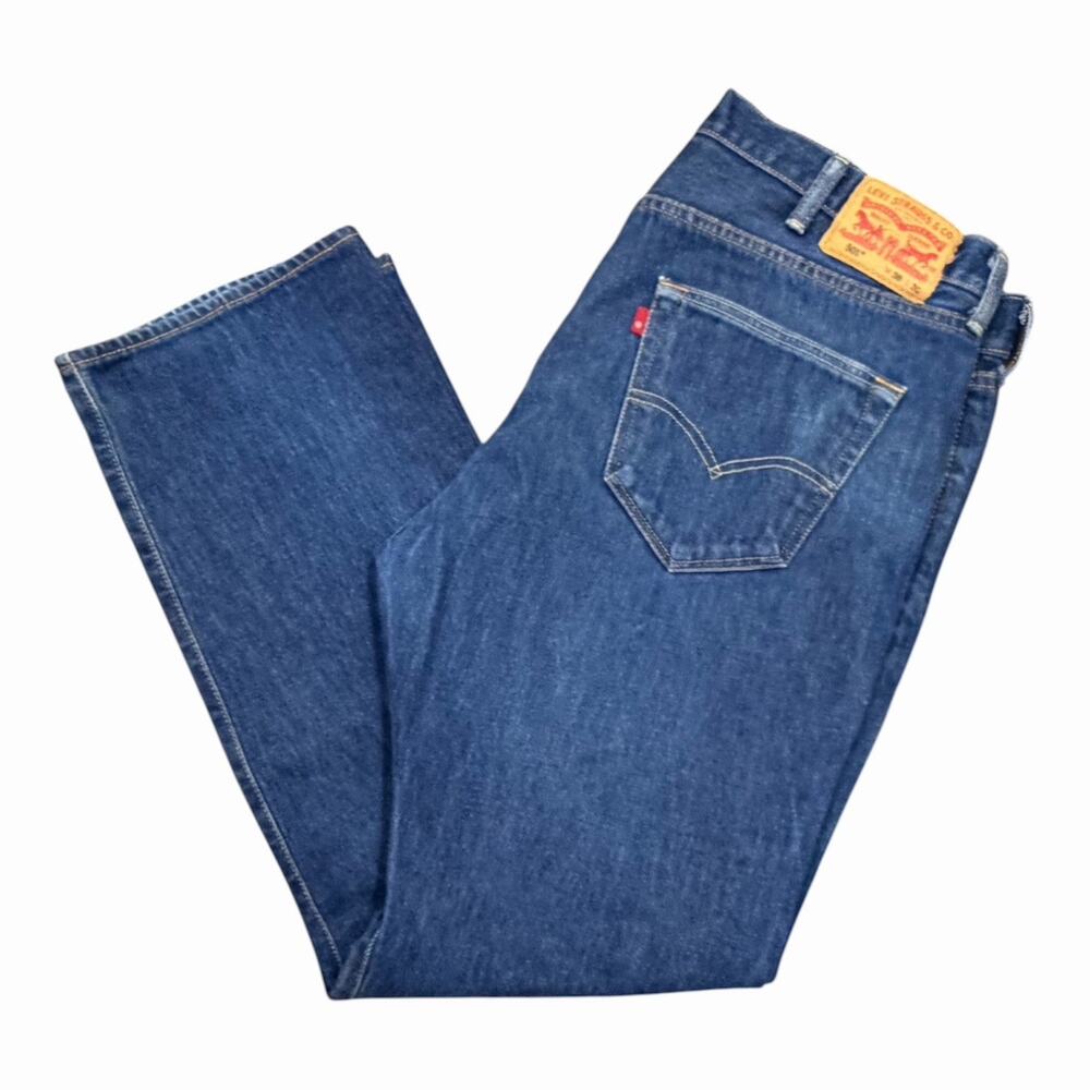 Levi's Men's 501 38x30 Original Straight Fit Jeans - Dark Wash Rare Red Tag